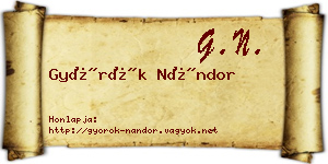 Györök Nándor névjegykártya
